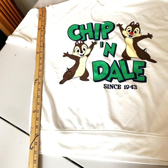 NWT CHIP AND DALE DISNEY CLASSICS HOODIE IVORY SIZE SMALL - Picture 8 of 9